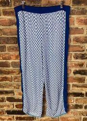 Nautica Sleepwear Blue White Printed Pajama Pants Women's Size Large