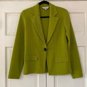 Misook Textured Tailored Fit Machine Wash Blazer Chartreuse Green Ribbed Lime