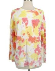 BP Crewneck Tie Dye Loose Fit Crewneck Sweatshirt Yellow Pink Size 1X NWT