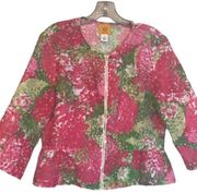 Lightweight Zip Front Floral Jacket