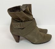 Naomi Heeled Leather Ankle Booties Size 5.5