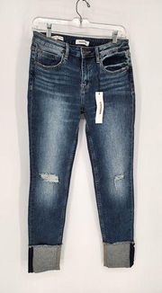 Vigoss Marley Straight Leg Wide-Cuff Jeans Women's Size 28