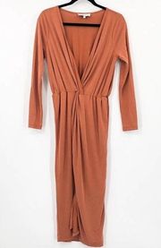 L'Academie The Judy Midi Dress in Terracotta Size: Small