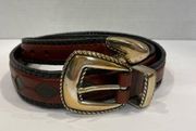 Billy Belts California Aztec Laced Edge Leather Belt Women’s Size 36”.