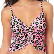 CALIFORNIA WAVES ANIMAL PRINT TANKINI SWIM PINK