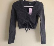 Wild Fable  Ruched Front Cropped top sz Small Gray NWT!