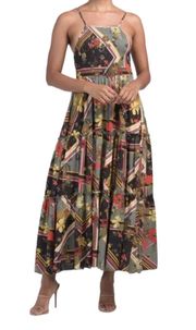 By Anthropologie Scarf Halter Maxi Dress In Green Size XS