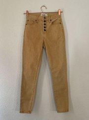 Altar’d state mustard yellow button fly high rise skinny jeans size 25