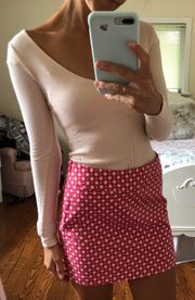 Pink And White Mini Skirt