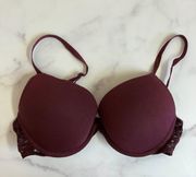 Dark Purple Lace Push Up Bra Size 34C