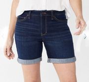Croft & Barrow classic fit blue stretch denim jean shorts Bermuda size 18 New J1