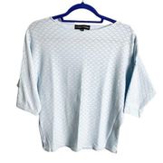 Catherine Maladrino - Light Blue 3/4 Sleeve Top - Sz. M