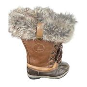 London Fog LFW Melton 2 Women’s Lace up mid calf snow boots / Brown/Size 6