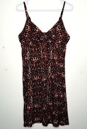 hot‎ kiss mini dress XL twist v-neck padded cheetah animal print brown