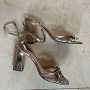 Loeffler Randall Metallic Wrap Heels Sz 9