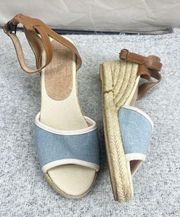 Soludos Retro Style Espadrille Wedges, Leather trim 8