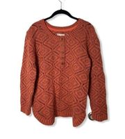 chunky burnt orange button sweater