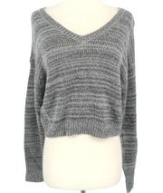 bp V-Neck Oversized Drop Shoulder Sweater in Dark Grey Heather Size XXS NWT