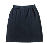 St. John Basics Black Santana Knit Pencil Skirt Classic Pull-On Size 6 Women's