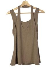 Merrell Brown Open Back Halter Strap Athletic Tank Top L