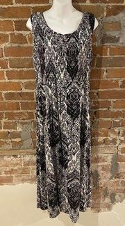 Notations Sleeveless Casual Maxi Summer Dress Boho Size Large