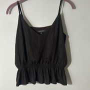 Grade & Gather plum peplum tank top, size medium