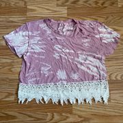 NEW TRUNK LTD TIE DYE CROCHET T-SHIRT SZ MEDIUM