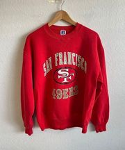 49ERS San Francisco Vintage NFL Red Pullover Crewneck Sweater Womens XL