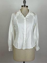 Anthropologie Eri + Ali White Fitted Button Down