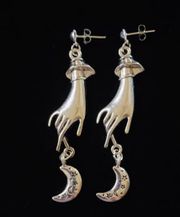 Gypsy hands with Crecent moon earrings 