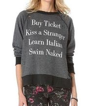 WILDFOX Learn Italian Destroyed Top