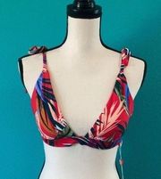 New with tags red carter bikini top in a pepper tropical print in size medium