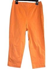 Susan Bristol Creamsicle Color Cropped Capri Pants  Side Zipper, button closure