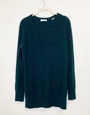 equipment dark green v neck cashmere sweater size xs