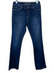 INC Regular Fit Boot Leg Jeans Womens Size 8 Blue Mid Rise Stretch Pockets TALL‎