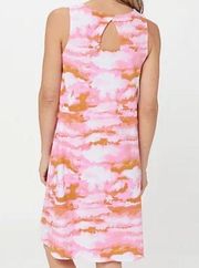 Cuddl Duds pink cloudscape tie dye jersey knit boatneck dress size small