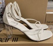 Bar iii Blakke clear block heels sandals