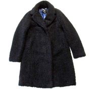 NWT J.Crew Teddy Sherpa Coat in Black Cozy Furry Topcoat Jacket S $248