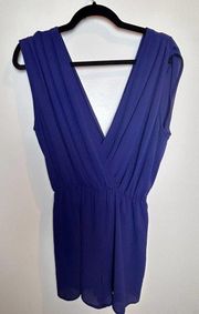 Everly Navy Romper Medium Open Front Back Design Classic Preppy Nautical