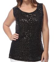 Notations Black Onyx sequined tank top