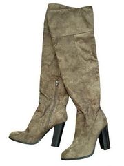 QUIPID over the knee faux suede boots, size 8
