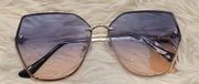 NWT Frye and Co. Women's Blue Ombre Geometric Frame Sunglasses