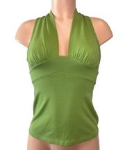 Susana Monaco Cross Back Halter Tank Top Green Small