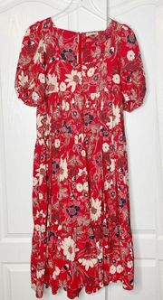 Ulla Johnson Nora Gathered Floral Midi Dress Size 0