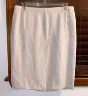 NWT $275  Beige Knee Length Zipper Skirt w/ Pockets 6