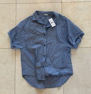 Splendid NWT $98 Denim Like Collared Shirt Sz S