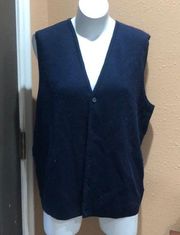 Joseph and Lyman navy blue merino wool vest