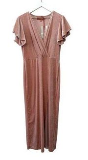 NWT Jessakae Everly Velvet Dress in Blush Size Large