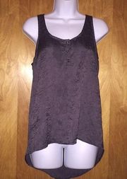 Gray 03 Everly Crushed Fabric Racer Back Tank Top Size Small