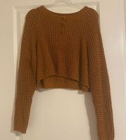 Aeropostale Brown Cropped Sweater